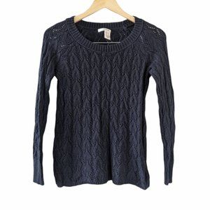 DNKY / BLACK POINTELLE CREW NECK SWEATER / S